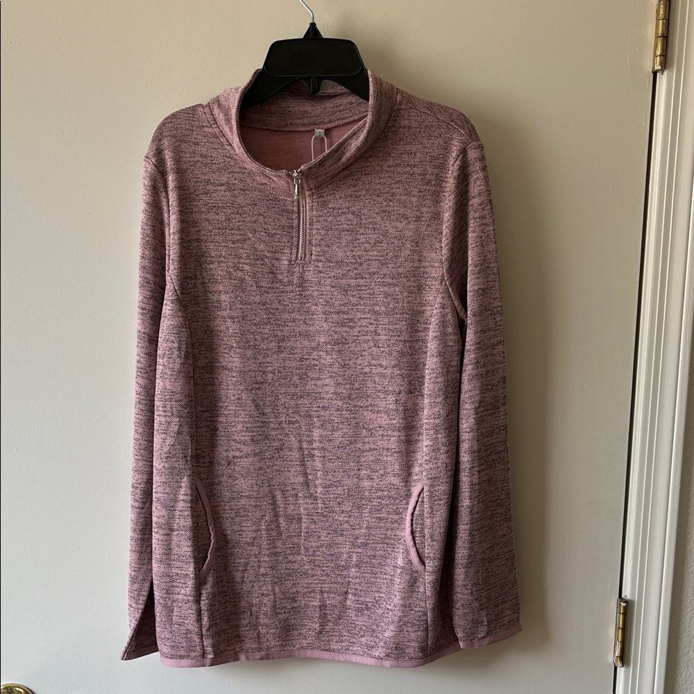 Pink Quarter-Zip Pullover